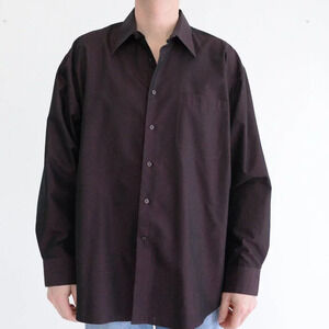 Givenchy Monsieur Deep Purple Cotton  Blend Button Down Dress Shirt Size 17 1/2